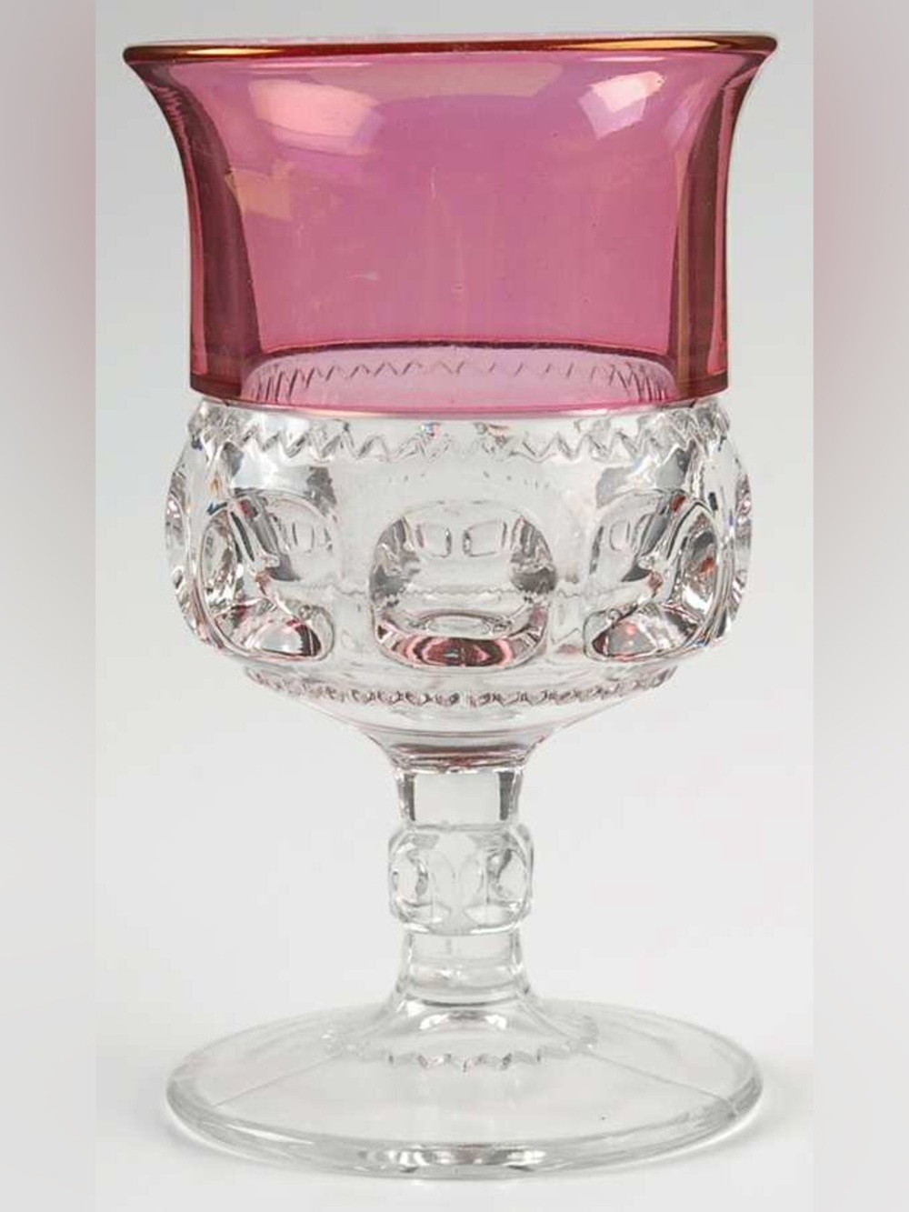 Vintage Tiffin King’s Crown Ruby Stained /Ruby Flash Water Goblet / Set of 2